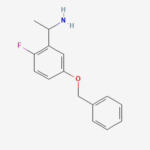 molecular formula C15H16FNO B7969418 1-(5-(Benzyloxy)-2-fluorophenyl)ethanamine 