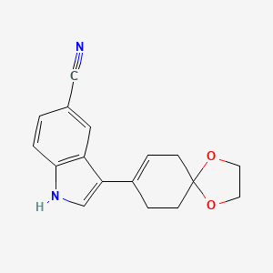 molecular formula C17H16N2O2 B7969453 3-(1,4-Dioxaspiro[4.5]dec-7-EN-8-YL)-1H-indole-5-carbonitrile 