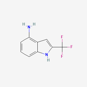 molecular formula C9H7F3N2 B7969530 2-(Trifluoromethyl)-1H-indol-4-amine 