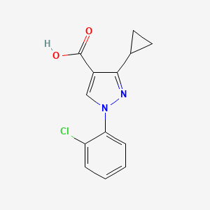 molecular formula C13H11ClN2O2 B7969557 1-(2-Chlorophenyl)-3-cyclopropylpyrazole-4-carboxylic acid 