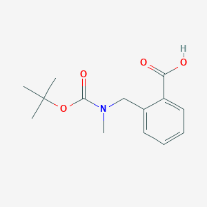 molecular formula C14H19NO4 B7969564 2-(((tert-Butoxycarbonyl)(methyl)amino)methyl)benzoic acid 