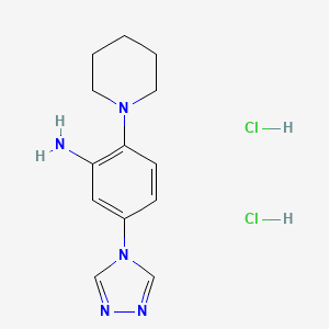 molecular formula C13H19Cl2N5 B7969663 2-(piperidin-1-yl)-5-(4H-1,2,4-triazol-4-yl)aniline dihydrochloride 
