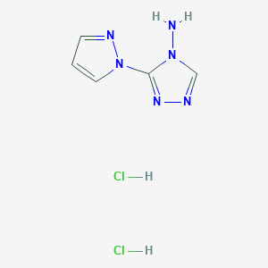 molecular formula C5H8Cl2N6 B7969667 3-(1H-pyrazol-1-yl)-4H-1,2,4-triazol-4-amine dihydrochloride 