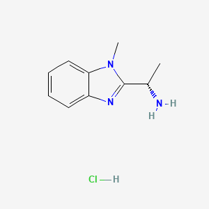 molecular formula C10H14ClN3 B7969672 (S)-1-(1-methyl-1H-benzo[d]imidazol-2-yl)ethanamine hydrochloride 