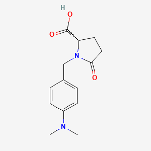 molecular formula C14H18N2O3 B7969683 (S)-1-(4-(dimethylamino)benzyl)-5-oxopyrrolidine-2-carboxylic acid 