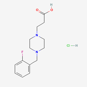 molecular formula C14H20ClFN2O2 B7969687 3-(4-(2-Fluorobenzyl)piperazin-1-yl)propanoic acid hydrochloride 