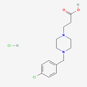 molecular formula C14H20Cl2N2O2 B7969689 3-(4-(4-Chlorobenzyl)piperazin-1-yl)propanoic acid hydrochloride 
