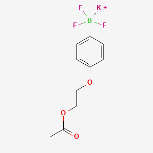 molecular formula C10H11BF3KO3 B7969694 Potassium {4-[2-(acetyloxy)ethoxy]phenyl}trifluoroboranuide 