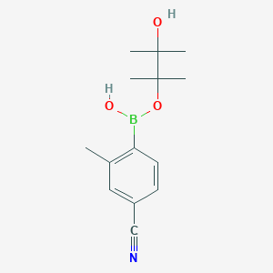 molecular formula C14H20BNO3 B7969714 (4-Cyano-2-methylphenyl)-(3-hydroxy-2,3-dimethylbutan-2-yl)oxyborinic acid 