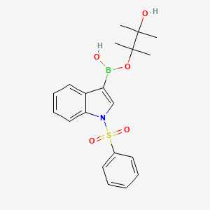 [1-(Benzenesulfonyl)indol-3-yl]-(3-hydroxy-2,3-dimethylbutan-2-yl)oxyborinic acid