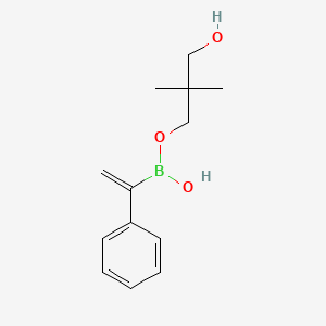 molecular formula C13H19BO3 B7969754 (3-Hydroxy-2,2-dimethylpropoxy)-(1-phenylethenyl)borinic acid 