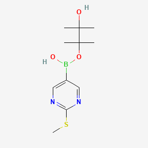 (3-Hydroxy-2,3-dimethylbutan-2-yl)oxy-(2-methylsulfanylpyrimidin-5-yl)borinic acid