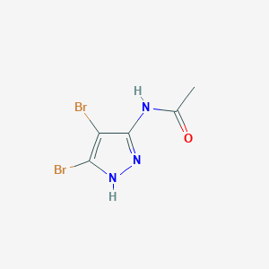 molecular formula C5H5Br2N3O B7969784 3-Acetamido-4,5-dibromo-1H-pyrazole 