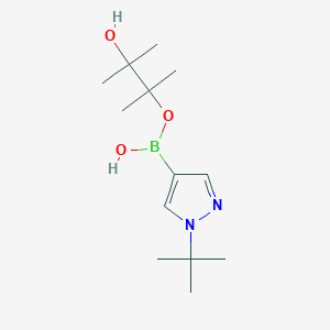 molecular formula C13H25BN2O3 B7969816 (1-Tert-butylpyrazol-4-yl)-(3-hydroxy-2,3-dimethylbutan-2-yl)oxyborinic acid 