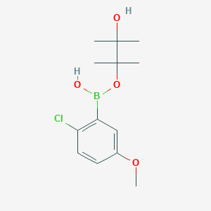 molecular formula C13H20BClO4 B7969821 (2-Chloro-5-methoxyphenyl)-(3-hydroxy-2,3-dimethylbutan-2-yl)oxyborinic acid 