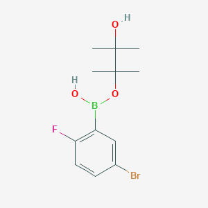 molecular formula C12H17BBrFO3 B7969845 (5-Bromo-2-fluorophenyl)-(3-hydroxy-2,3-dimethylbutan-2-yl)oxyborinic acid 