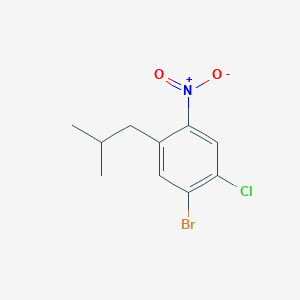 molecular formula C10H11BrClNO2 B7969870 1-Bromo-2-chloro-5-(2-methylpropyl)-4-nitrobenzene 