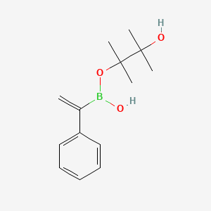 molecular formula C14H21BO3 B7969883 (3-Hydroxy-2,3-dimethylbutan-2-yl)oxy-(1-phenylethenyl)borinic acid 