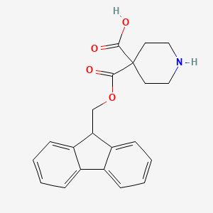 molecular formula C21H21NO4 B7969890 4-(9H-fluoren-9-ylmethoxycarbonyl)piperidine-4-carboxylic acid 