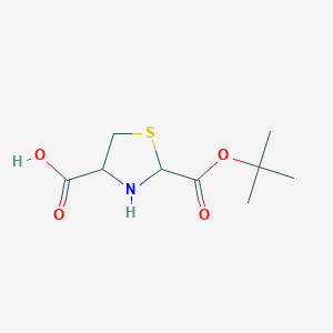 molecular formula C9H15NO4S B7969915 2-[(2-Methylpropan-2-yl)oxycarbonyl]-1,3-thiazolidine-4-carboxylic acid 