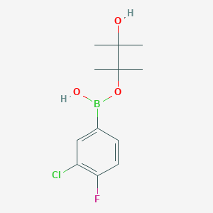 molecular formula C12H17BClFO3 B7969926 (3-Chloro-4-fluorophenyl)-(3-hydroxy-2,3-dimethylbutan-2-yl)oxyborinic acid 