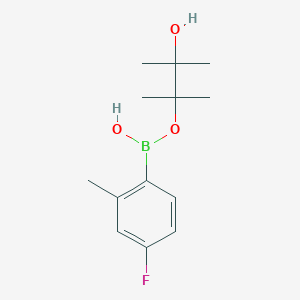 molecular formula C13H20BFO3 B7969937 (4-Fluoro-2-methylphenyl)-(3-hydroxy-2,3-dimethylbutan-2-yl)oxyborinic acid 