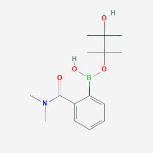 molecular formula C15H24BNO4 B7969943 [2-(Dimethylcarbamoyl)phenyl]-(3-hydroxy-2,3-dimethylbutan-2-yl)oxyborinic acid 
