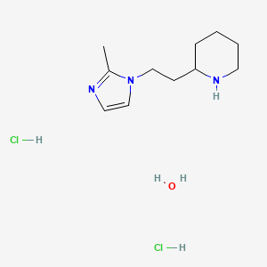 molecular formula C11H23Cl2N3O B7970029 2-[2-(2-methyl-1H-imidazol-1-yl)ethyl]piperidine dihydrochloride hydrate 
