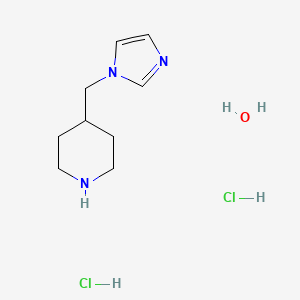 molecular formula C9H19Cl2N3O B7970032 4-(1H-imidazol-1-ylmethyl)piperidine dihydrochloride hydrate 