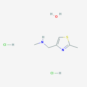 molecular formula C6H14Cl2N2OS B7970054 N-methyl-1-(2-methyl-1,3-thiazol-4-yl)methanamine dihydrochloride hydrate 