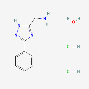molecular formula C9H14Cl2N4O B7970067 [(5-phenyl-4H-1,2,4-triazol-3-yl)methyl]amine dihydrochloride hydrate 
