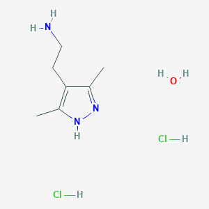 molecular formula C7H17Cl2N3O B7970089 [2-(3,5-dimethyl-1H-pyrazol-4-yl)ethyl]amine dihydrochloride hydrate 