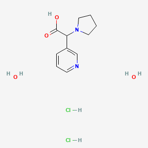 molecular formula C11H20Cl2N2O4 B7970114 3-Pyridinyl(1-pyrrolidinyl)acetic acid dihydrochloride dihydrate 
