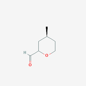molecular formula C7H12O2 B7970124 (4S)-4-Methyltetrahydro-2H-pyran-2-carbaldehyde 