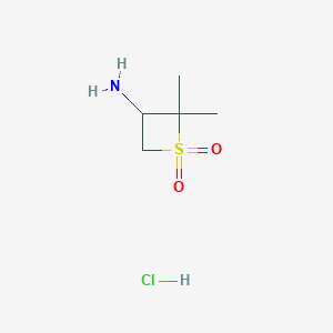molecular formula C5H12ClNO2S B7970160 3-Amino-2,2-dimethylthietane1,1-dioxidehydrochloride 
