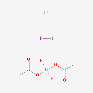 molecular formula C4H8BF3O4 B7970240 Diacetyloxy(difluoro)boranuide;hydron;hydrofluoride 