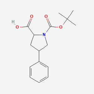 molecular formula C16H21NO4 B7970256 1-[(Tert-butoxy)carbonyl]-4-phenylpyrrolidine-2-carboxylic acid CAS No. 952480-20-5