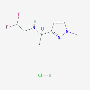 molecular formula C8H14ClF2N3 B7970303 N-(2,2-Difluoroethyl)-N-[1-(1-methyl-1H-pyrazol-3-yl)ethyl]amine hydrochloride 