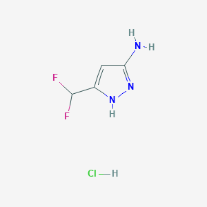 molecular formula C4H6ClF2N3 B7970311 3-Amino-5-(difluoromethyl)pyrazole Hydrochloride 
