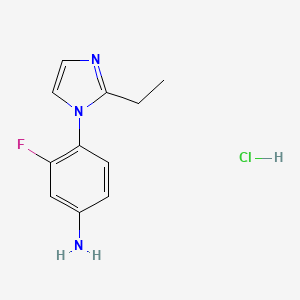 molecular formula C11H13ClFN3 B7970354 4-(2-Ethyl-1H-imidazol-1-yl)-3-fluoroaniline hydrochloride CAS No. 1431963-99-3