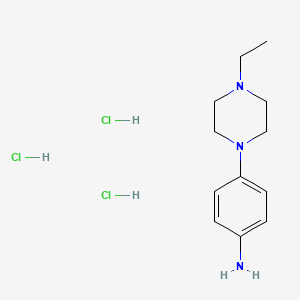 molecular formula C12H22Cl3N3 B7970363 4-(4-Ethylpiperazin-1-yl)aniline trihydrochloride 