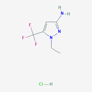 molecular formula C6H9ClF3N3 B7970365 1-Ethyl-5-(trifluoromethyl)-1H-pyrazol-3-amine hydrochloride 
