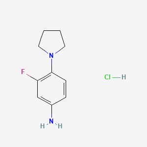 molecular formula C10H14ClFN2 B7970381 3-Fluoro-4-pyrrolidin-1-ylaniline hydrochloride 