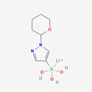 molecular formula C8H14BLiN2O4 B7970394 Lithium trihydroxy(1-(tetrahydro-2H-pyran-2-yl)-1H-pyrazol-4-yl)borate 