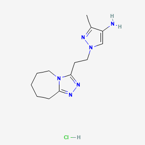 molecular formula C13H21ClN6 B7970439 3-Methyl-1-[2-(6,7,8,9-tetrahydro-5H-[1,2,4]triazolo[4,3-a]azepin-3-yl)ethyl]-1h-pyrazol-4-amine hydrochloride 
