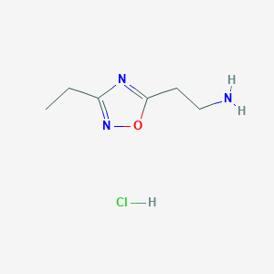 molecular formula C6H12ClN3O B7970521 [2-(3-Ethyl-1,2,4-oxadiazol-5-yl)ethyl]amine hydrochloride 