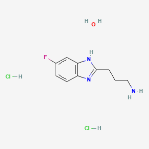 molecular formula C10H16Cl2FN3O B7970533 [3-(5-Fluoro-1H-benzimidazol-2-yl)propyl]amine dihydrochloride hydrate 