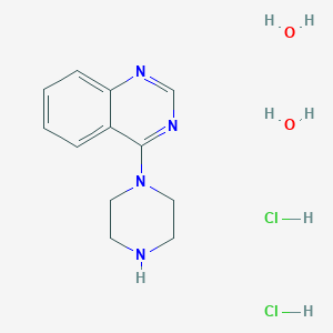 molecular formula C12H20Cl2N4O2 B7970568 4-(1-Piperazinyl)quinazoline dihydrochloride dihydrate 