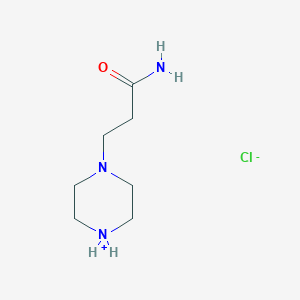 molecular formula C7H16ClN3O B7970573 3-Piperazin-4-ium-1-ylpropanamide;chloride 