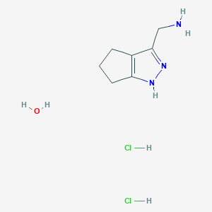molecular formula C7H15Cl2N3O B7970581 (1,4,5,6-Tetrahydrocyclopenta[c]pyrazol-3-ylmethyl)amine dihydrochloride hydrate 